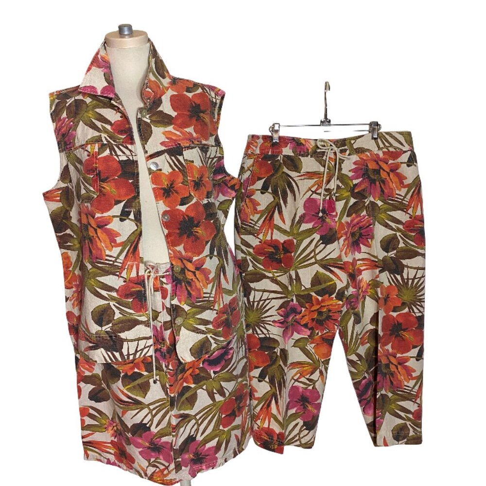 3 Piece Set - Chico's Vest, Skirt, and Capri Pants all size 3